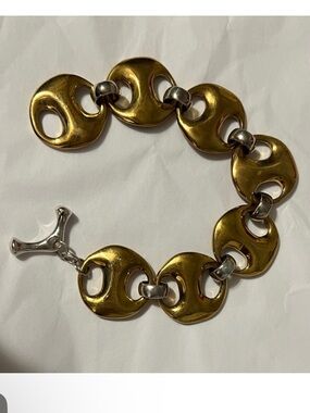 Robert Lee Morris Gold and Silver Dual Tone Brass Bracelet
